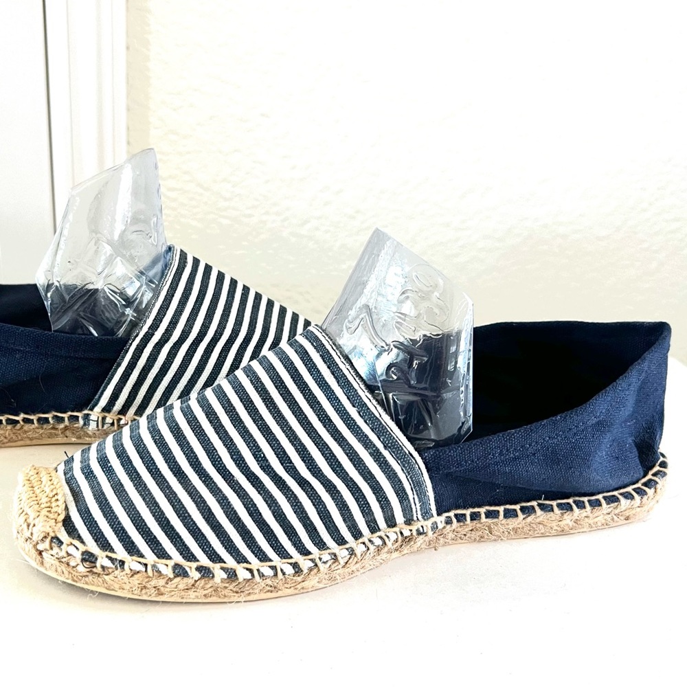 Cousu Main Blue Stripe Canvas Beachy Espadrilles